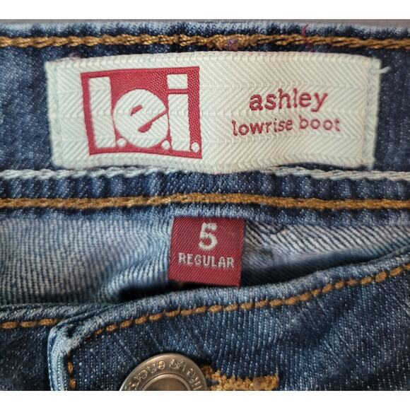 LEI Ashley Low-Rise Bootcut Jeans 2012 Juniors 5R Y2K Style - Picture 3 of 9